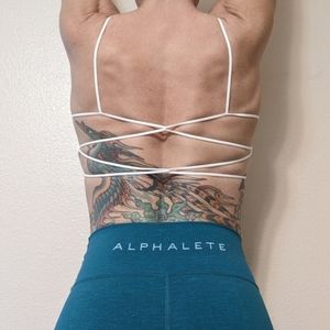 Open Back Sports Bra Strappy White